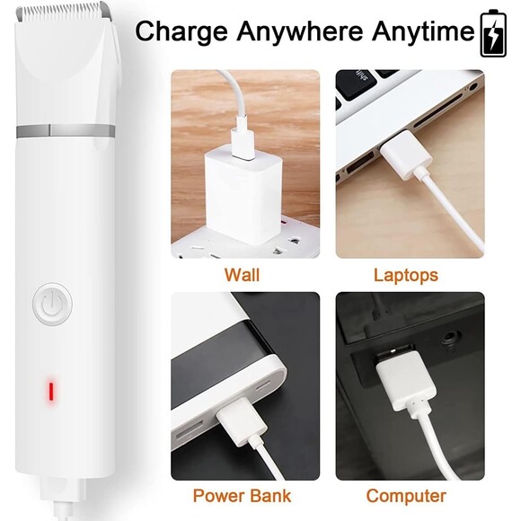 Dog Clippers Grooming Kit Hair Low Noise Paw Trimmer Rechargeable Cordless - Picture 6 of 12